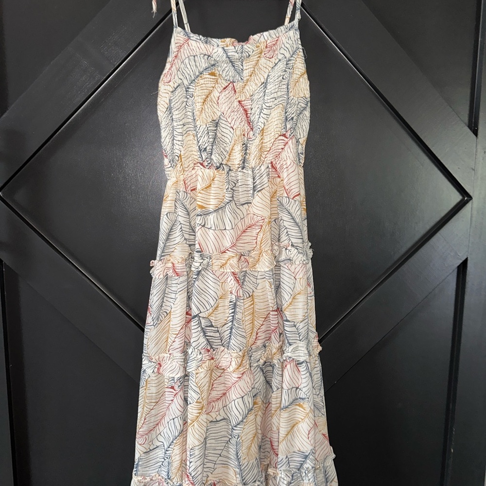 Multicolor Leaf Print Dress